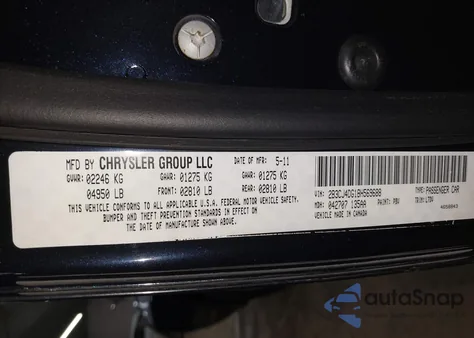 2011 Dodge Challenger из США, поврежденный, VIN 2B3CJ4DG1BH569688